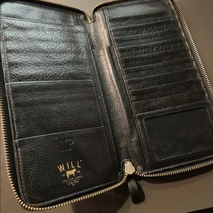 Will Leather Goods Black Leather Clutch